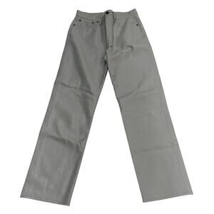 M2-60 AGOLDE Women's 90's Pinched Waist Recycled Leather Pants Grey Size 27
